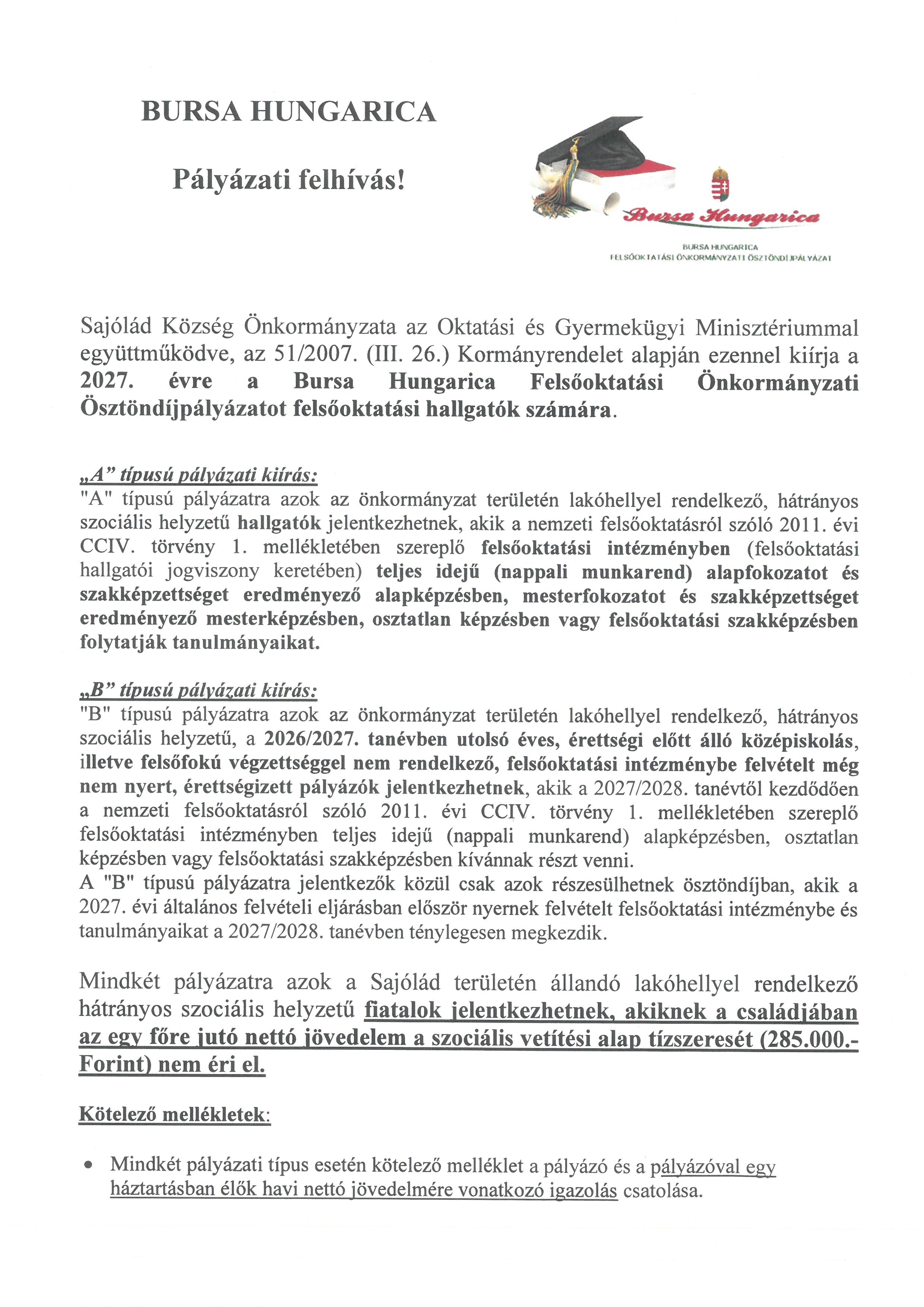 Bursa Hungarica 2027. évi forduló Bursa Hungarica 2027. évi forduló